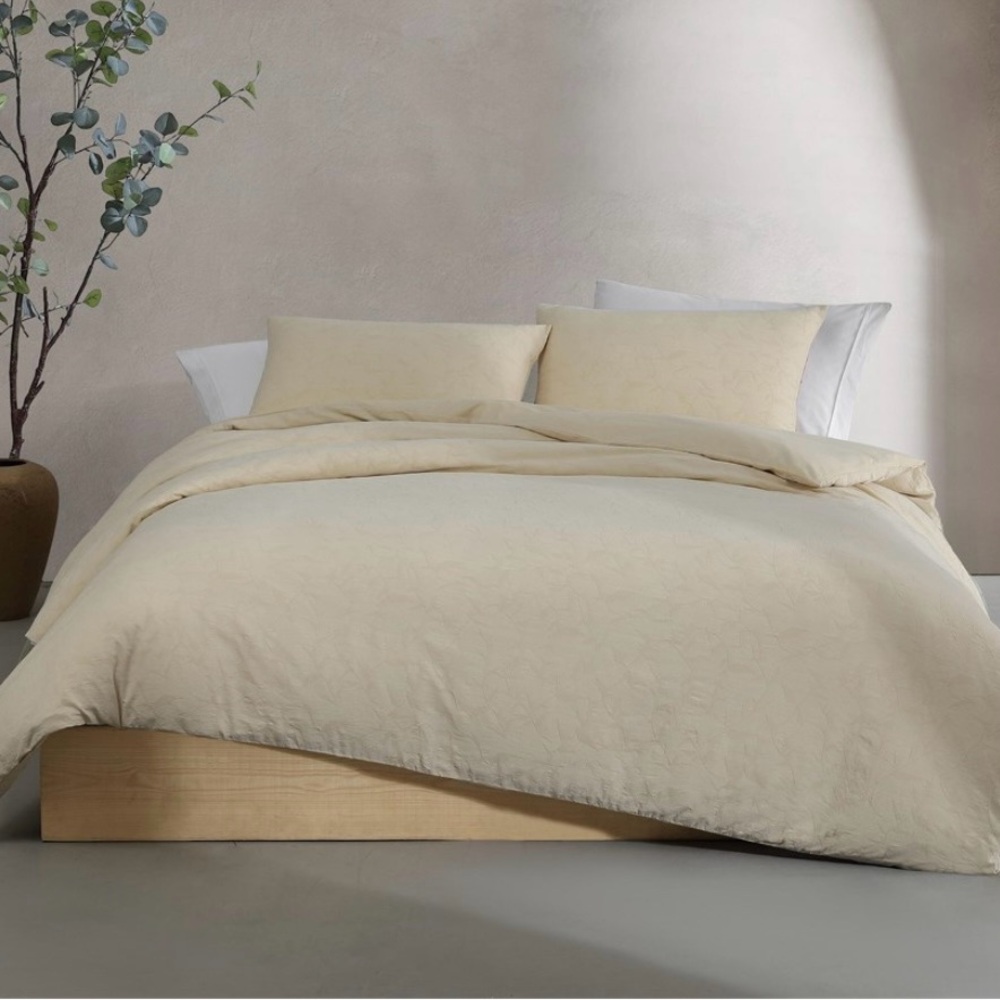 Calvin Klein Branching Leaves Cotton Duvet Cover Set Queen